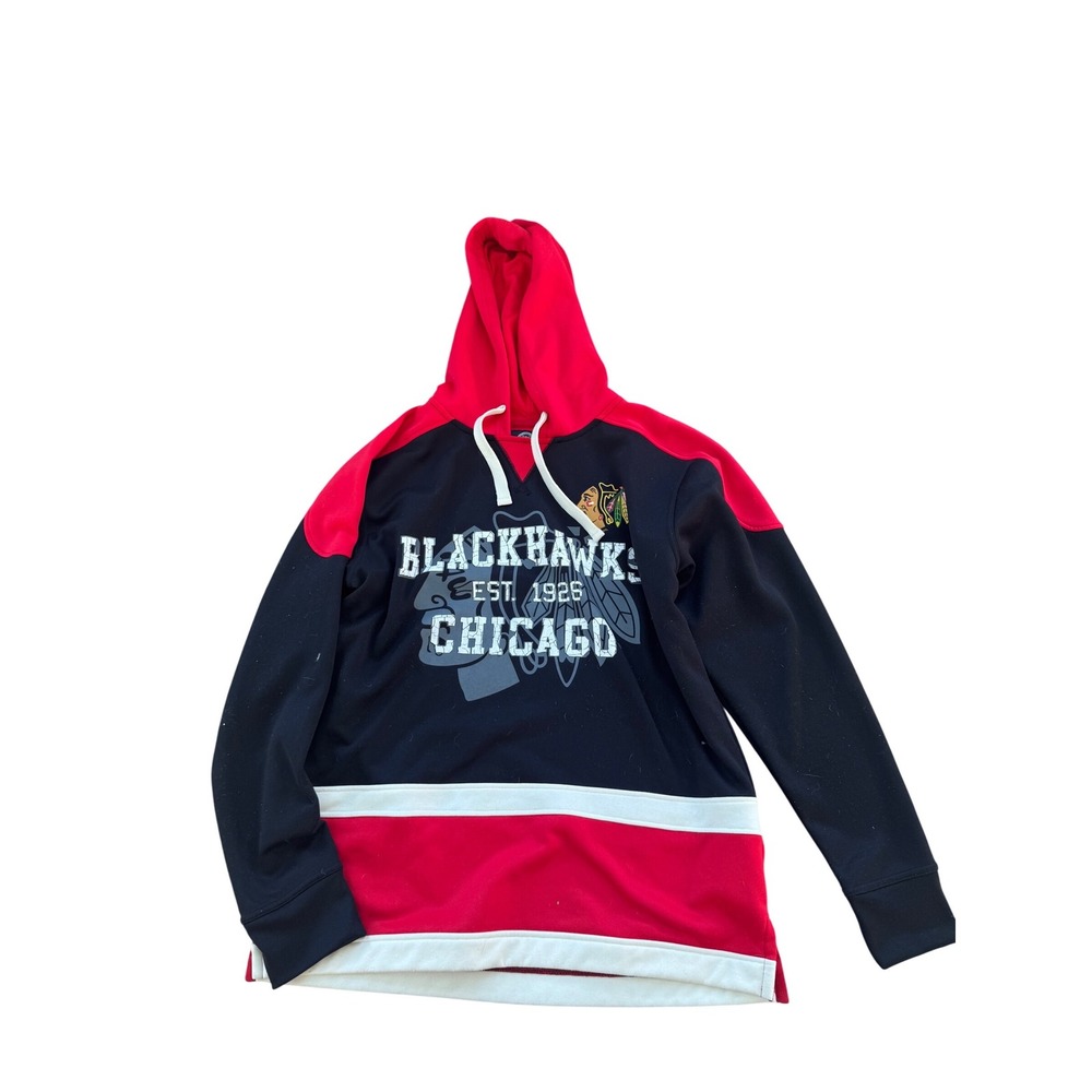 Chicago Blackhawks Hoodie Men's Medium Red‎ Black White NHL Sports